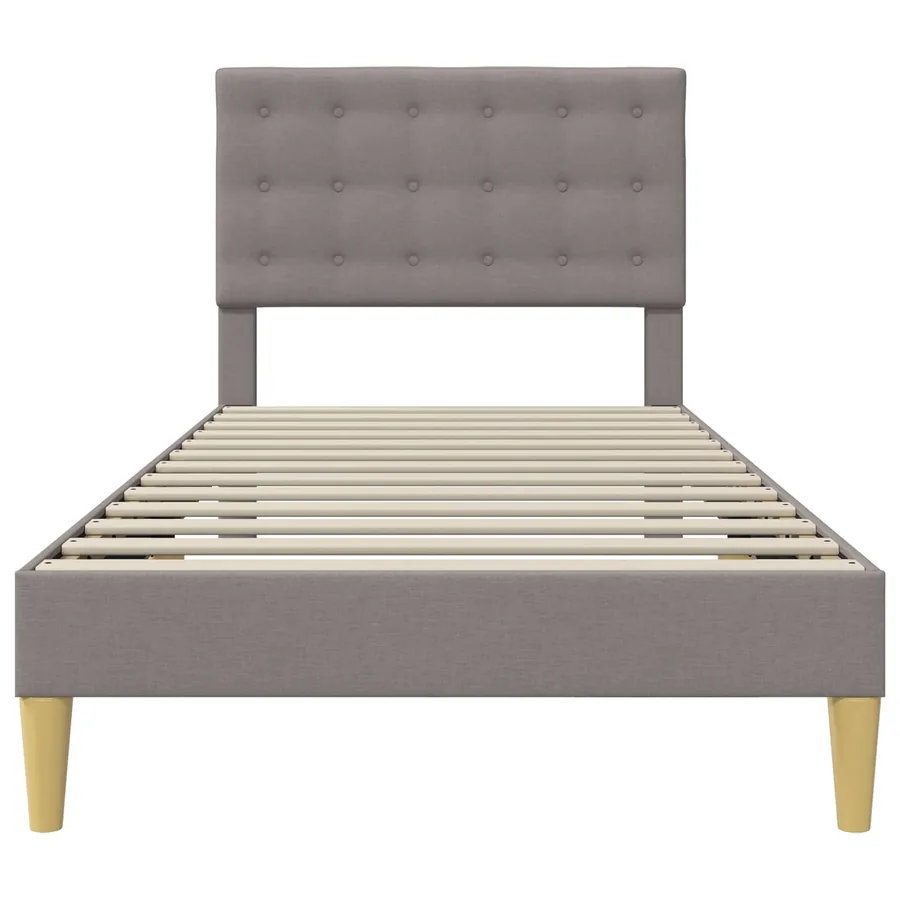 Cadre de lit avec tête de lit Taupe 90 x 200 cm Tissu - 4