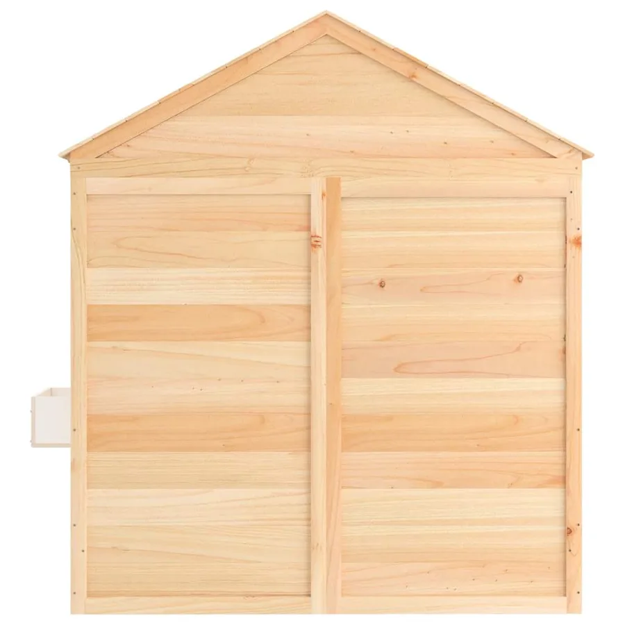 Maison de jeux et porte verrouillable/fleurs bois massif sapin - 7