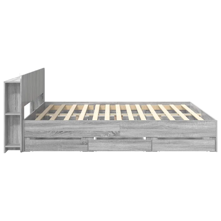 Cadre de lit avec rangement Sonoma gris 180 x 200 cm - 5