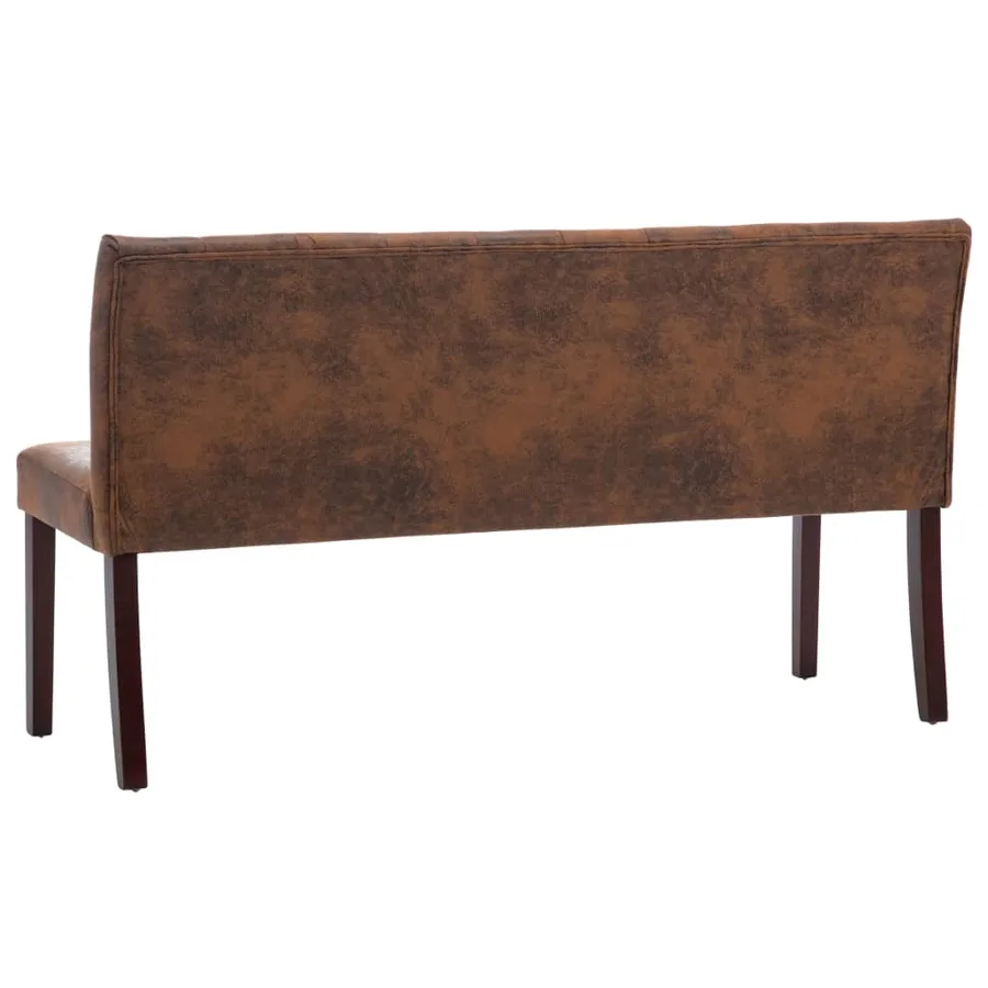 Banc 148,5 cm Marron Similicuir daim - 5