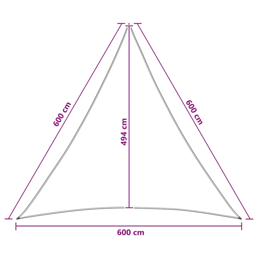 Voile d'ombre 6 x 6 x 6 m HDPE - 8