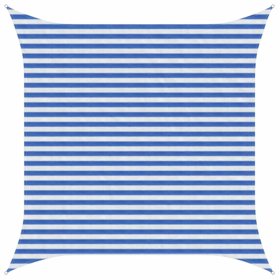 Voile d'ombre Bleu et Blanc 3,6 x 3,6 m HDPE