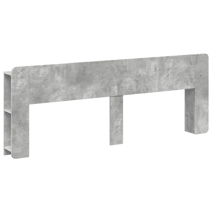 Cabinet de Tête de Lit Gris béton Bois d'ingénierie - 2