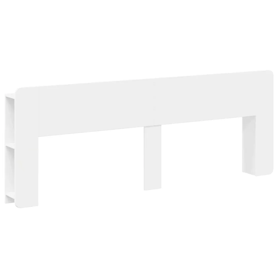 Cabinet de Tête de Lit avec stockage Blanc Bois d'ingénierie - 2