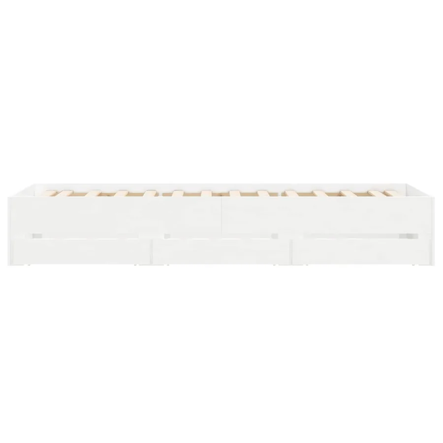 Cadre de lit avec rangement Blanc 80 x 200 cm Bois d'ingénierie - 6