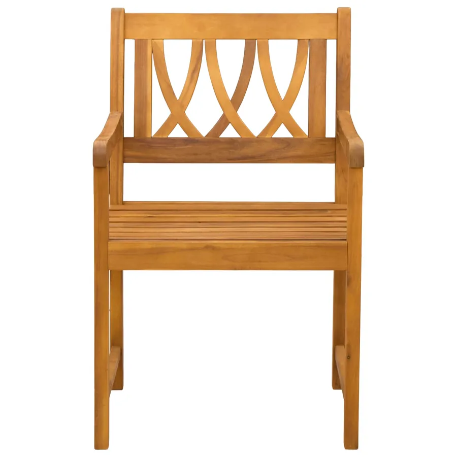 Chaises de jardin 4 pcs Naturel Bois d'Acacia Massif - 4