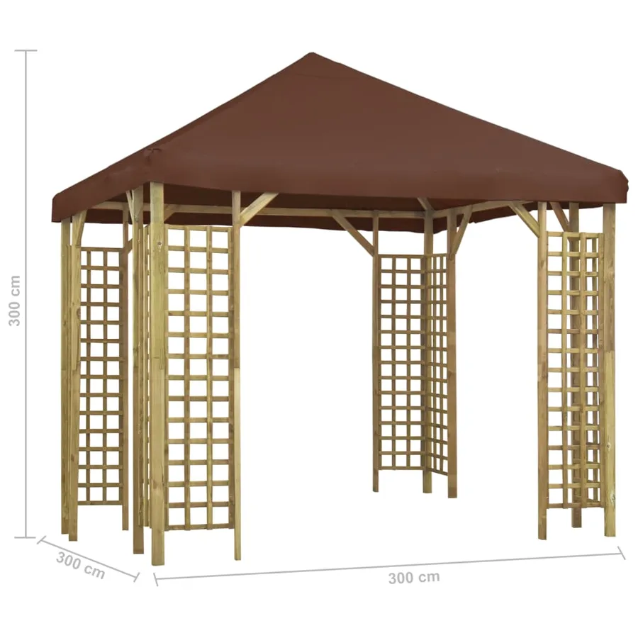 Belvédère 3x3 m Marron - 5
