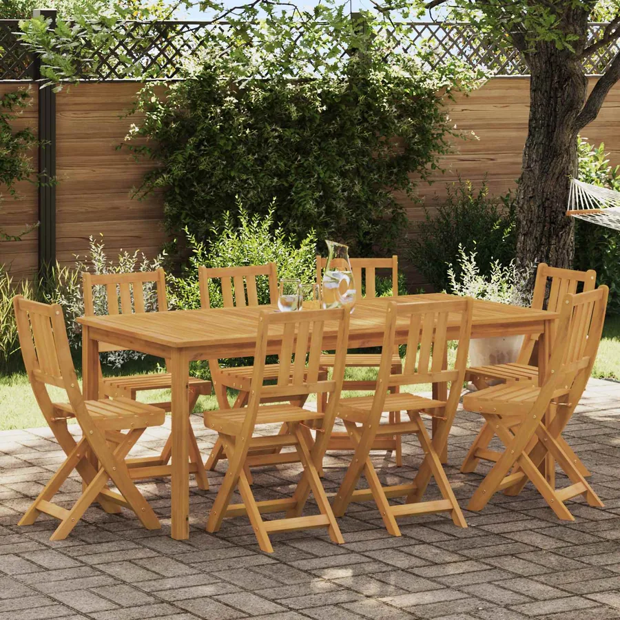 Chaises de bistrot d'extérieur 8 pcs Naturel 40 x 42 x 85 cm