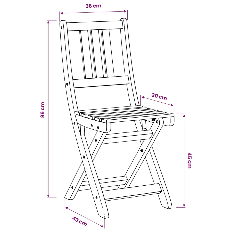 Chaises de bistrot d'extérieur 8 pcs Naturel 40 x 42 x 85 cm - 11