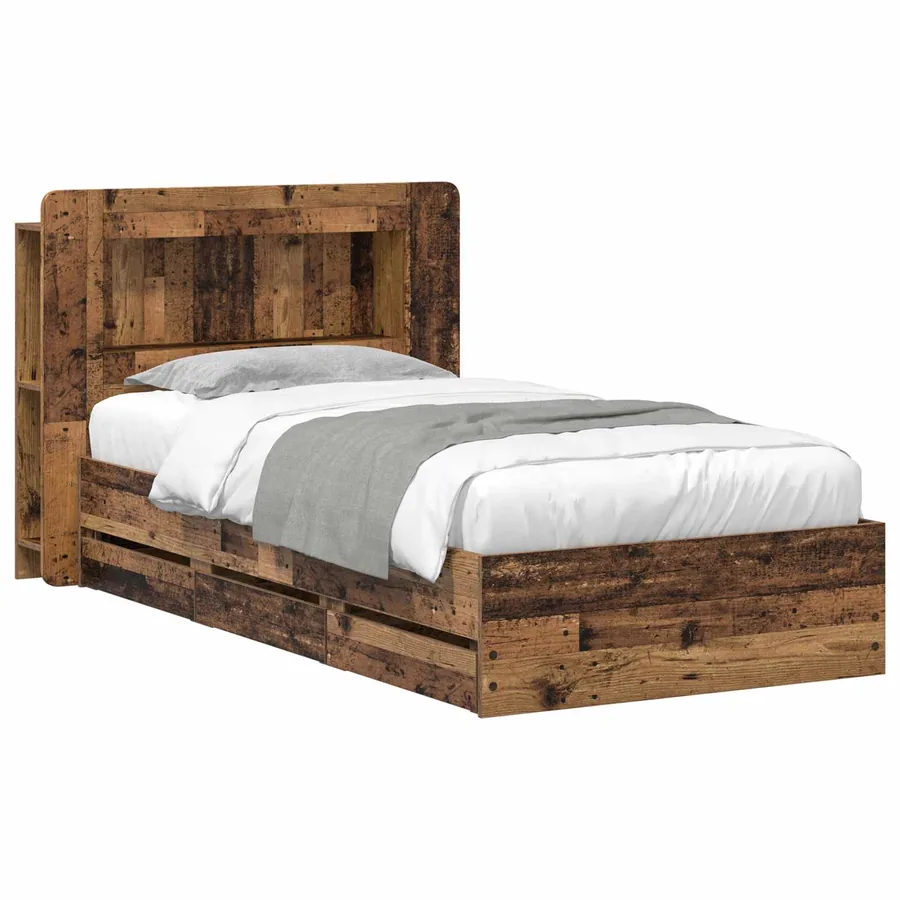 Cadre de lit avec rangement Bois ancien 80 x 200 cm - 2
