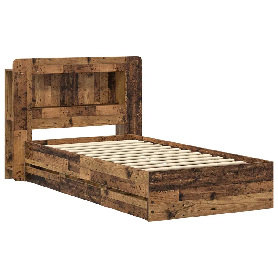 Cadre de lit avec rangement Bois ancien 80 x 200 cm - 3