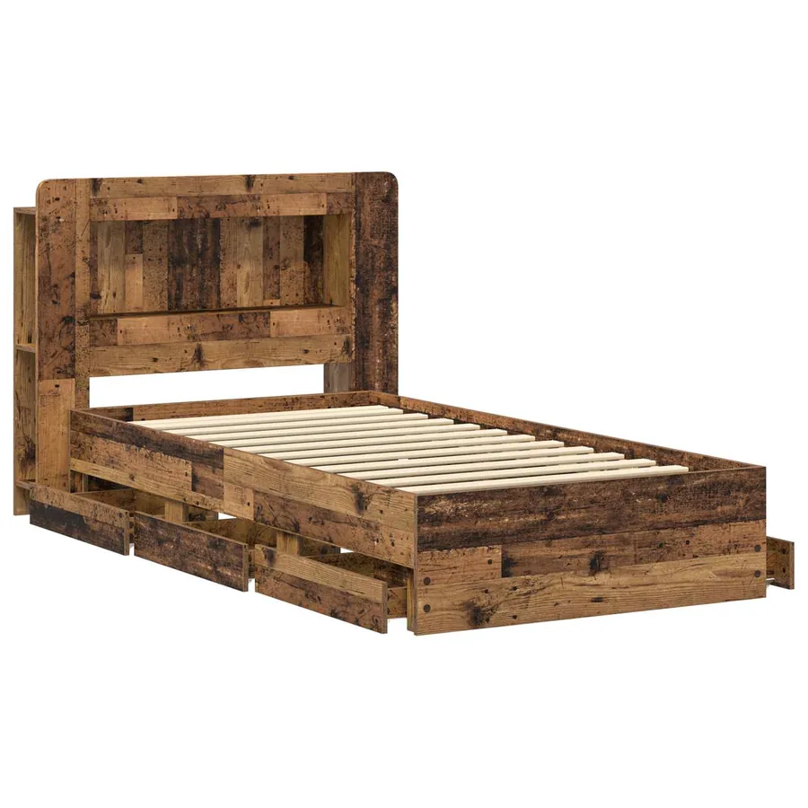 Cadre de lit avec rangement Bois ancien 80 x 200 cm - 4