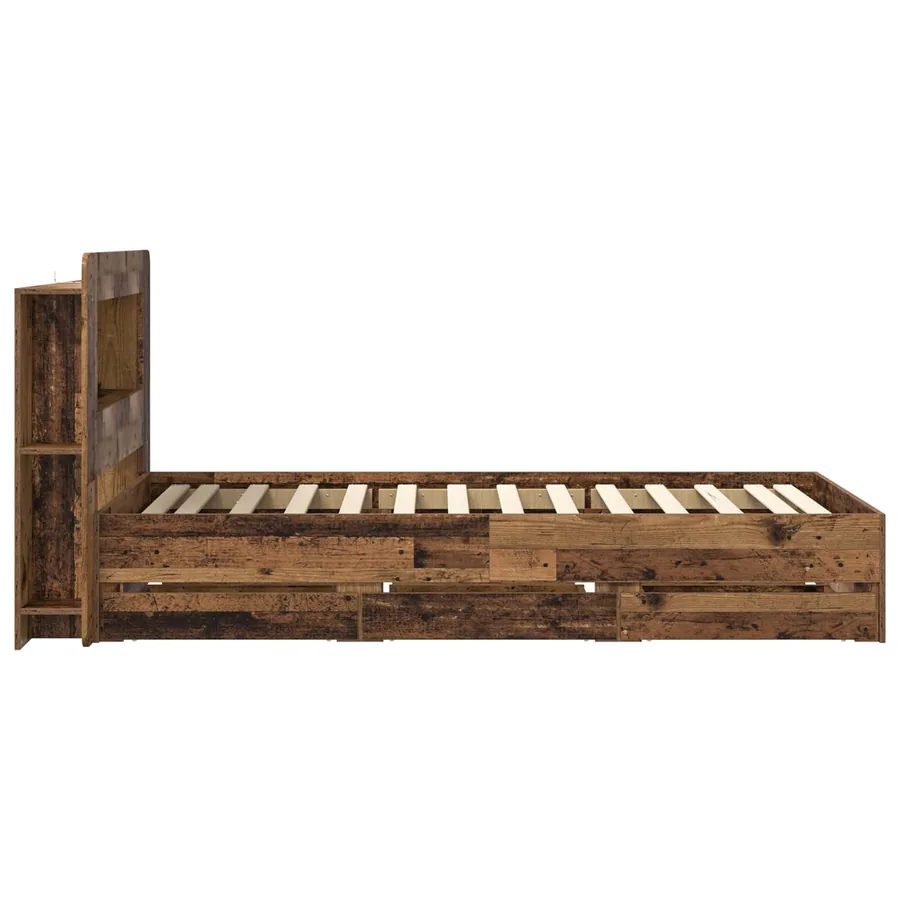 Cadre de lit avec rangement Bois ancien 80 x 200 cm - 5