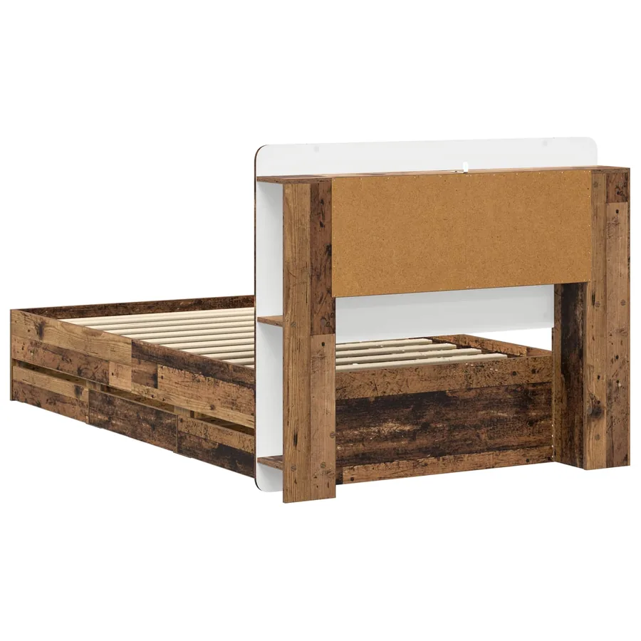 Cadre de lit avec rangement Bois ancien 80 x 200 cm - 6