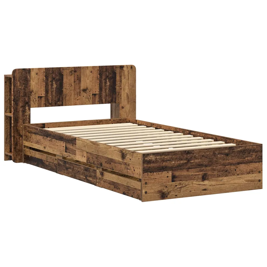 Cadre de lit avec rangement Bois ancien 80 x 200 cm - 3