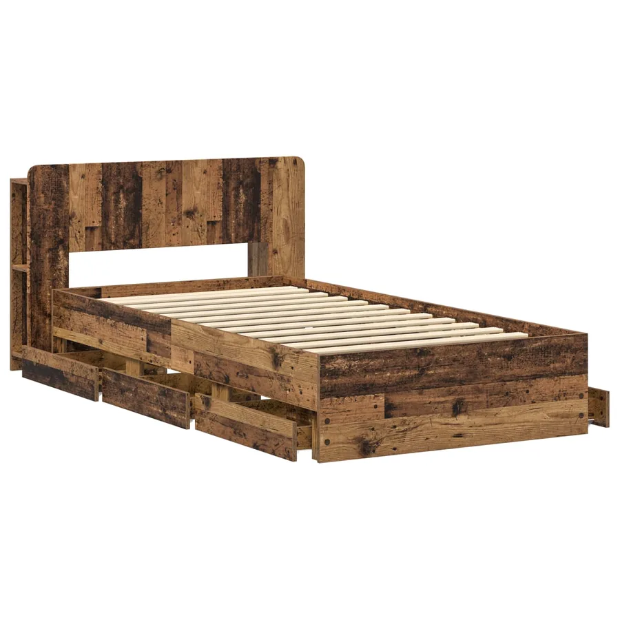 Cadre de lit avec rangement Bois ancien 80 x 200 cm - 4