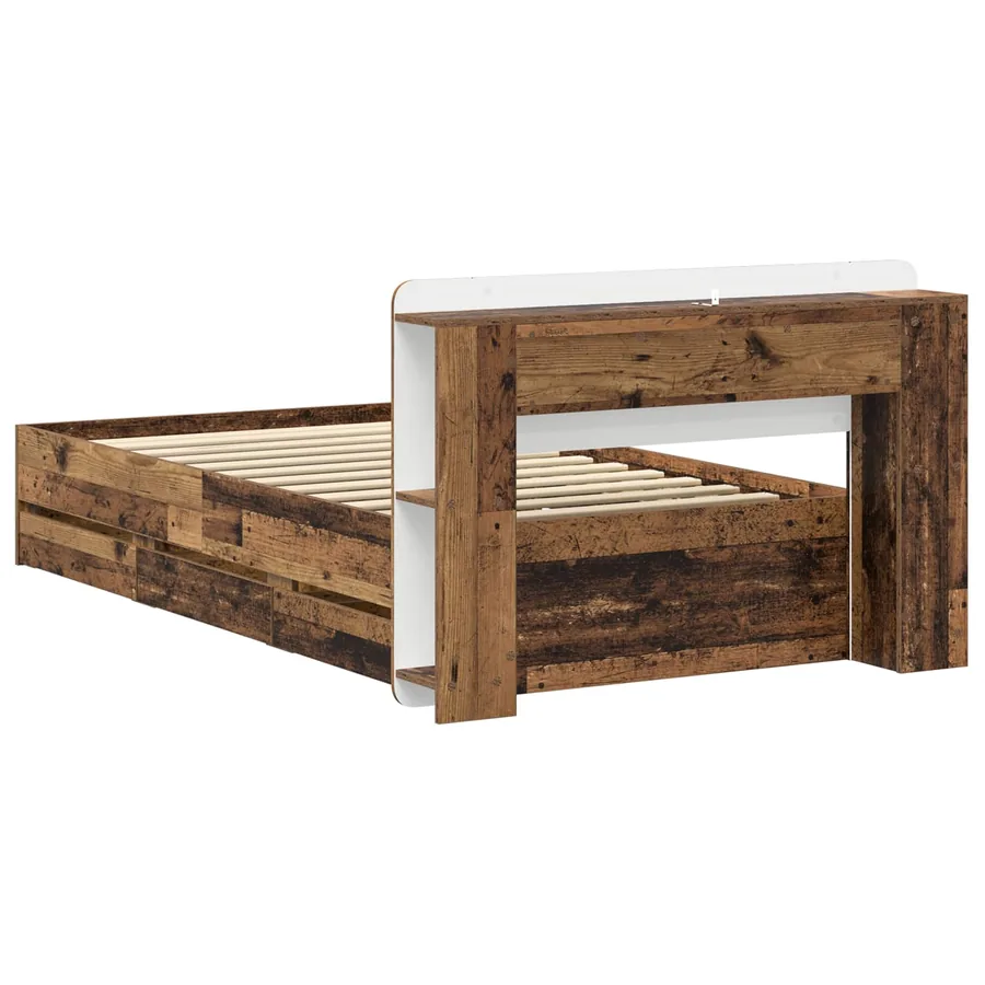 Cadre de lit avec rangement Bois ancien 80 x 200 cm - 6