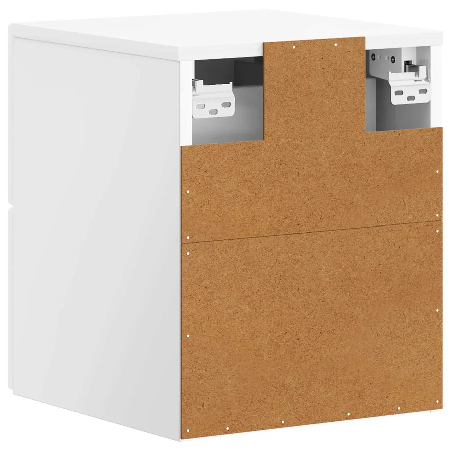 Cabinet de chevet mural Blanc brillant 34,5 x 33 x 40 cm - 7