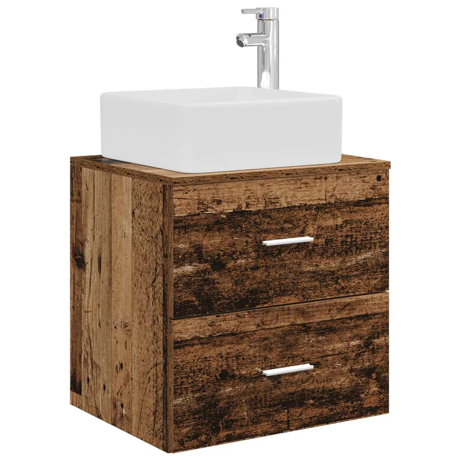 Vanité de lavabo mural Bois ancien 53 x 34,5 x 63 cm - 2