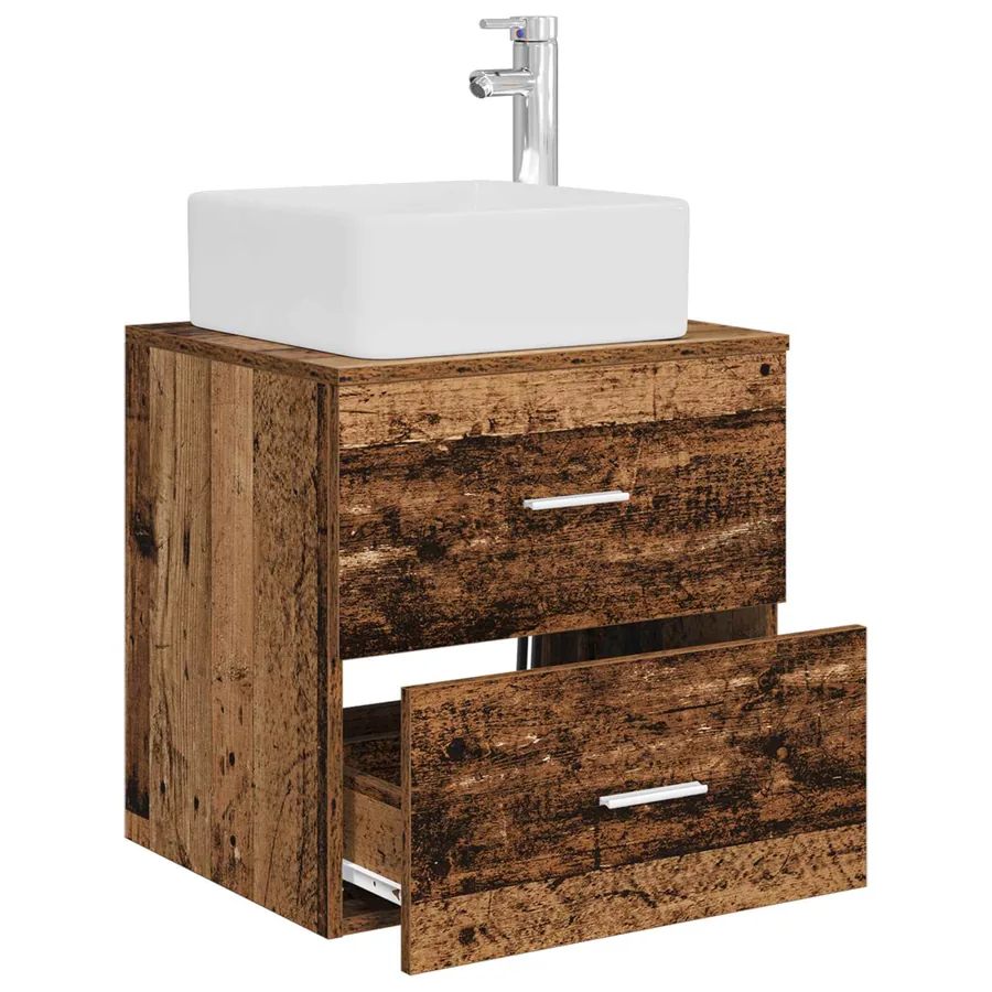 Vanité de lavabo mural Bois ancien 53 x 34,5 x 63 cm - 3
