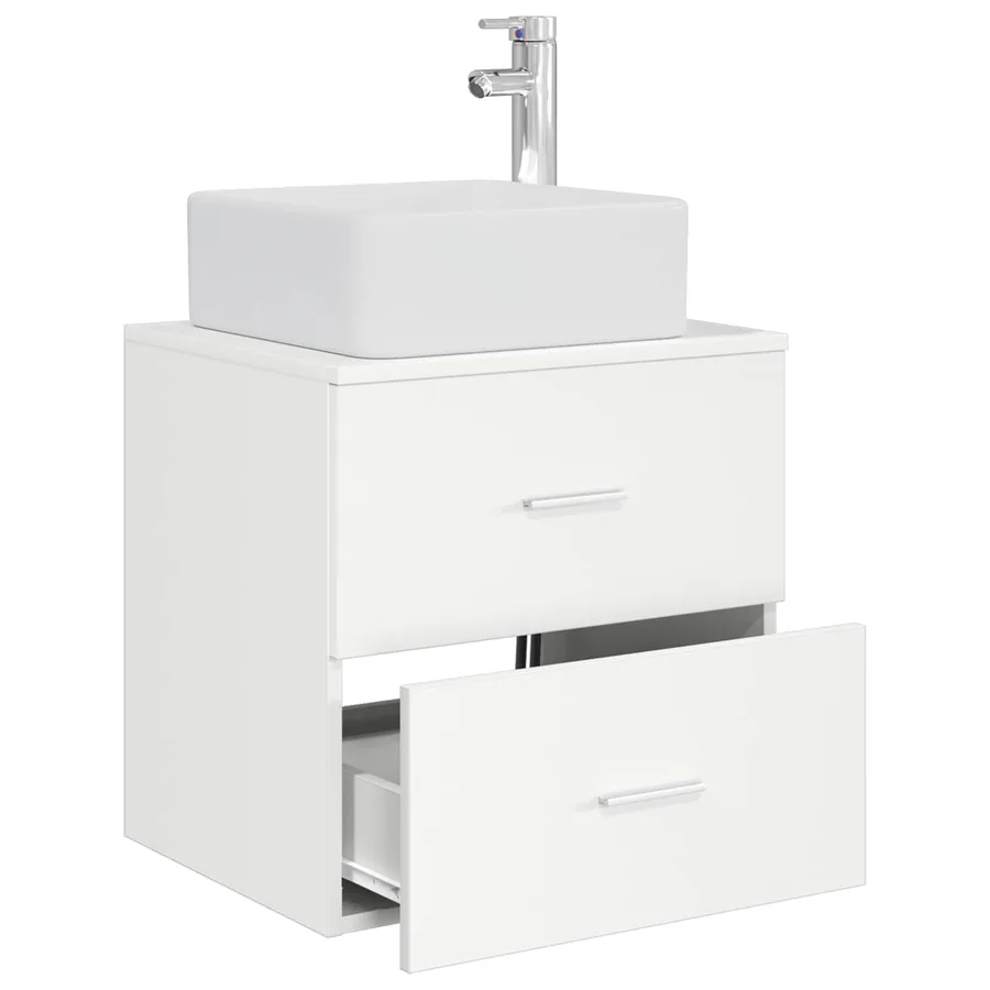 Vanité de lavabo mural Blanc 53 x 34,5 x 63 cm - 3