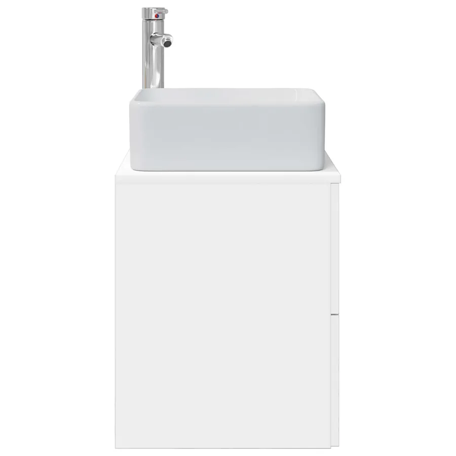 Vanité de lavabo mural Blanc 53 x 34,5 x 63 cm - 4