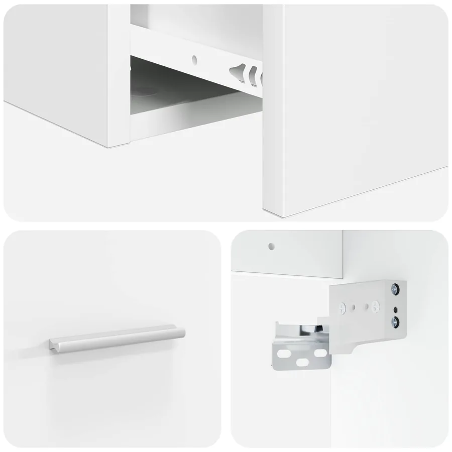 Vanité de lavabo mural Blanc 53 x 34,5 x 63 cm - 6