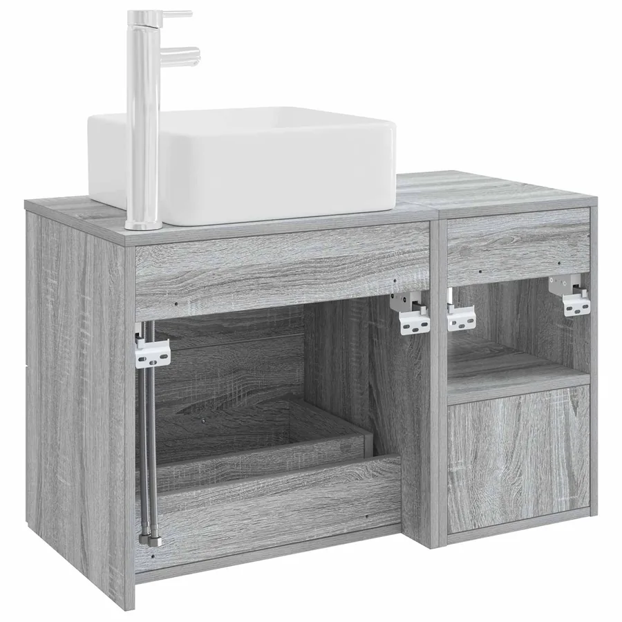 Ensemble de mobilier de salle de bain 2 pcs Sonoma gris - 6