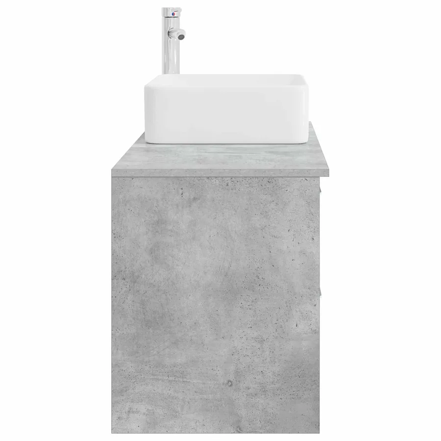 Ensemble de mobilier de salle de bain 2 pcs Gris béton - 5