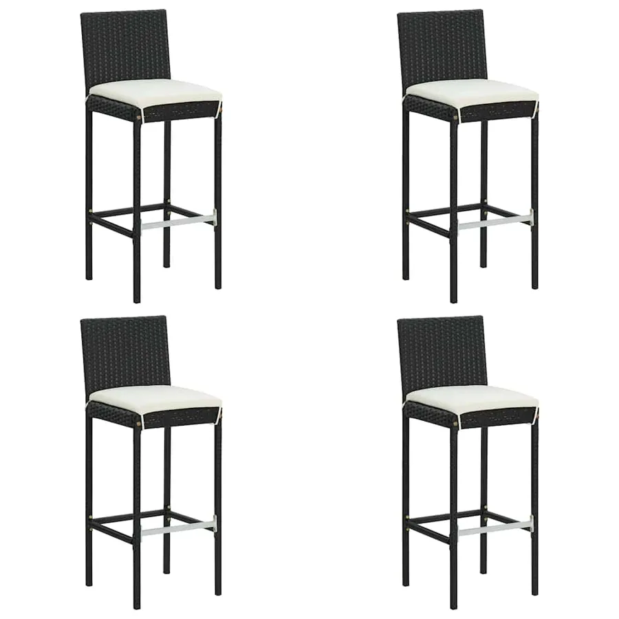 Ensemble de bar de jardin avec coussins 5 pcs Noir - 3