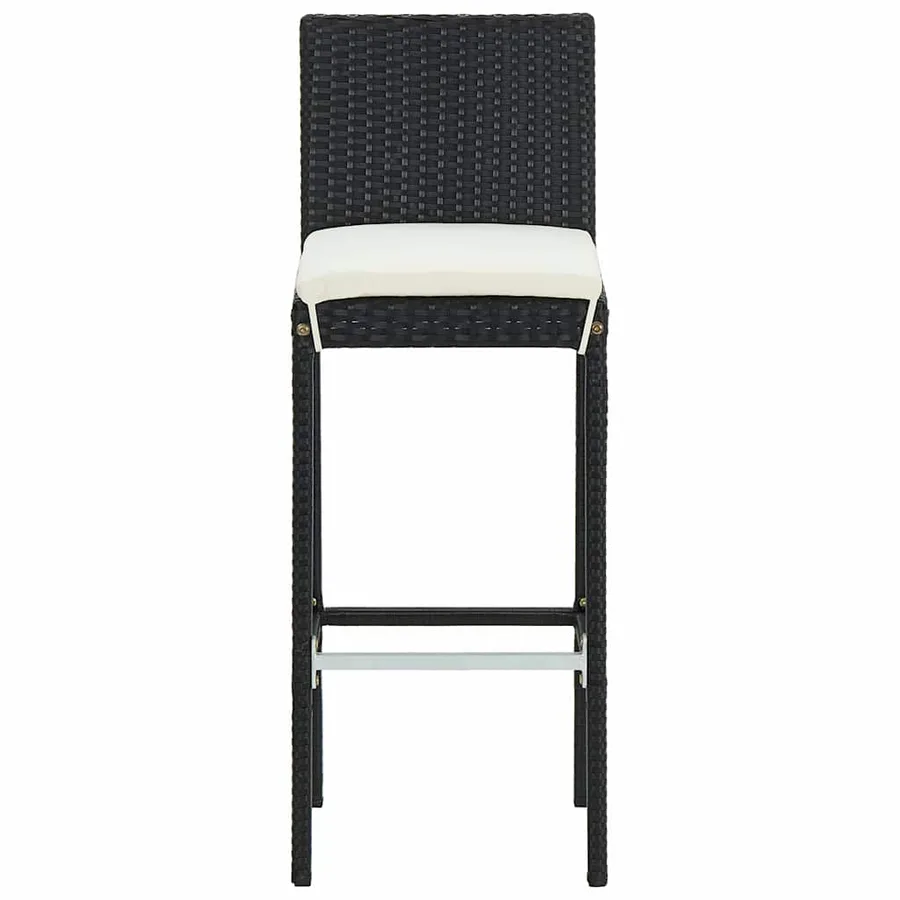 Ensemble de bar de jardin avec coussins 5 pcs Noir - 4