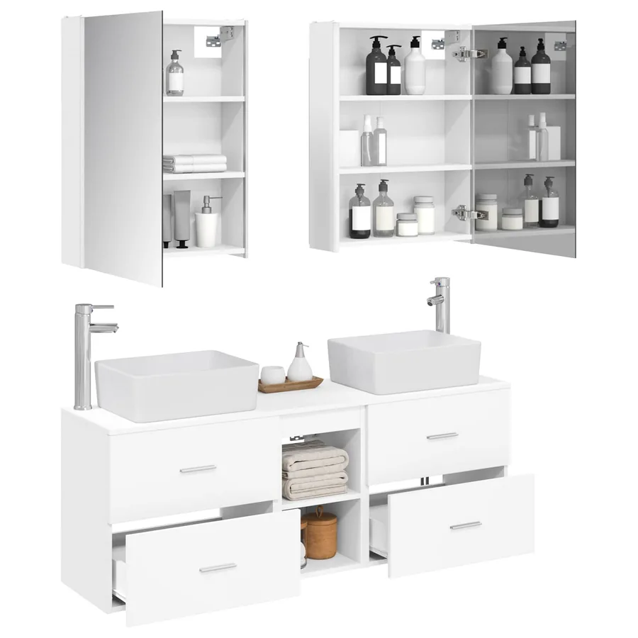 Ensemble de mobilier de salle de bain 5 pcs Blanc - 3