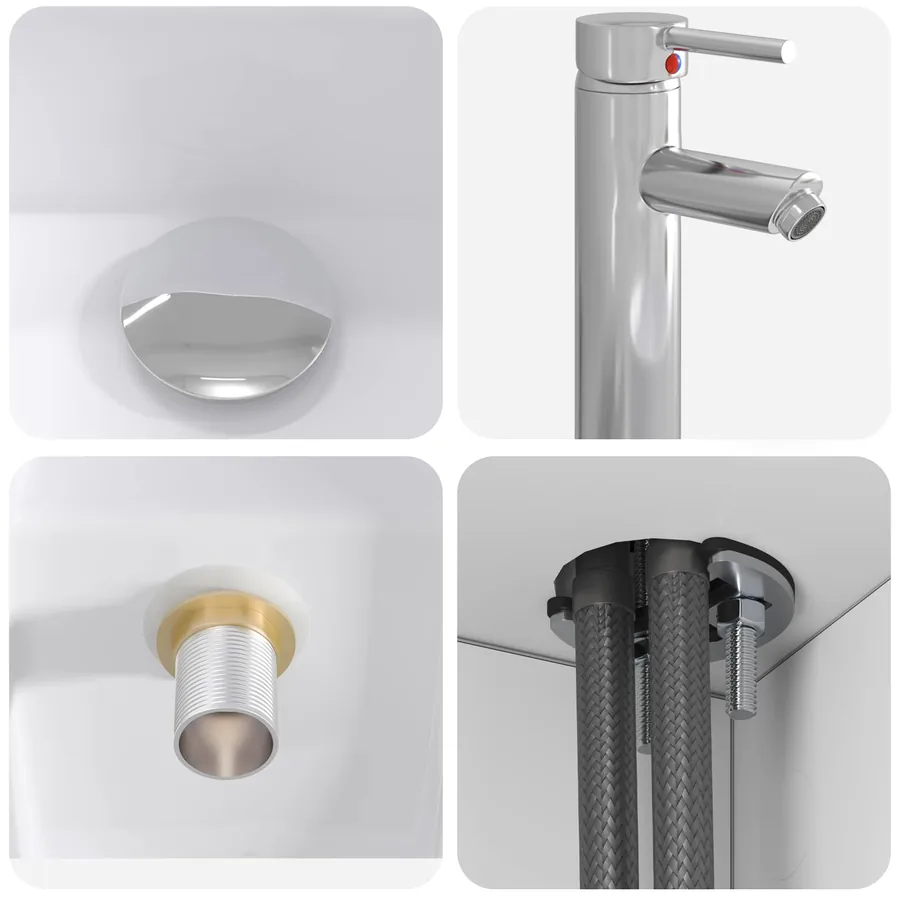 Ensemble de mobilier de salle de bain 5 pcs Blanc - 8