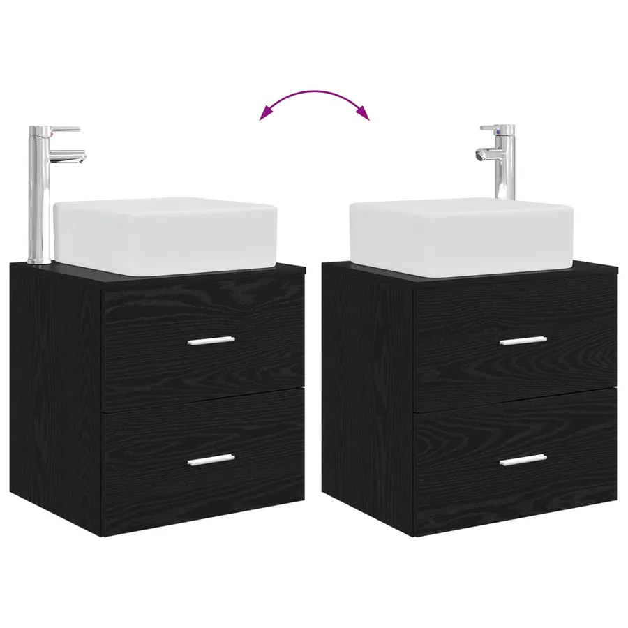 Ensemble de mobilier de salle de bain 4 pcs Chêne noir - 13
