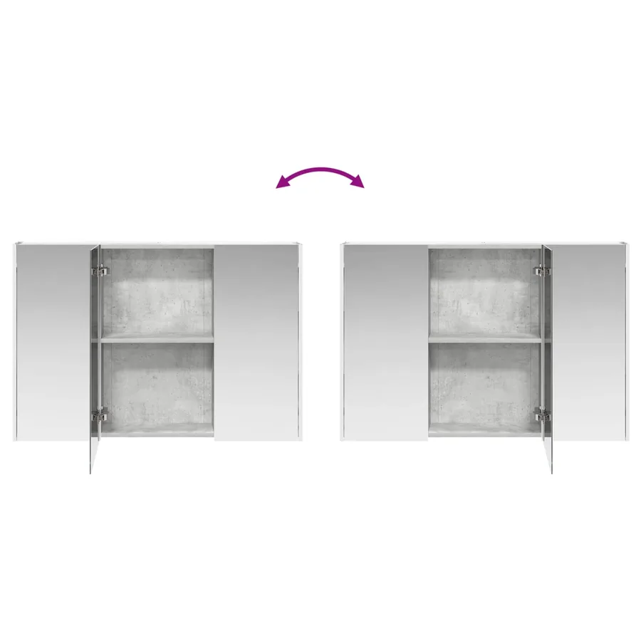 Ensemble de mobilier de salle de bain 4 pcs Gris béton - 12