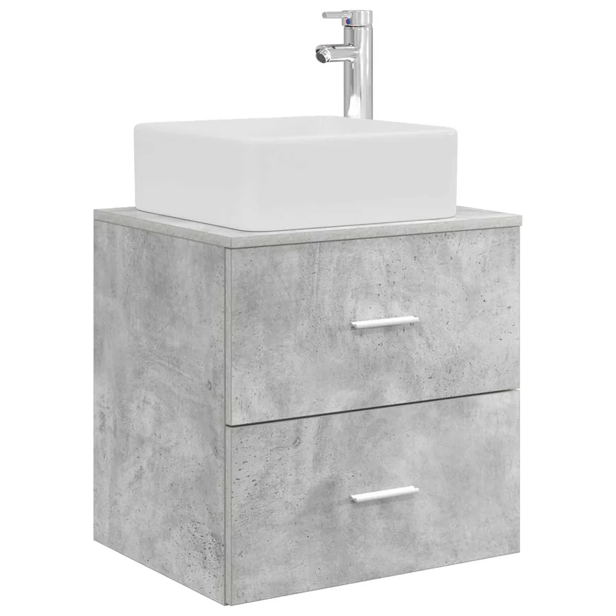 Ensemble de mobilier de salle de bain 4 pcs Gris béton - 5