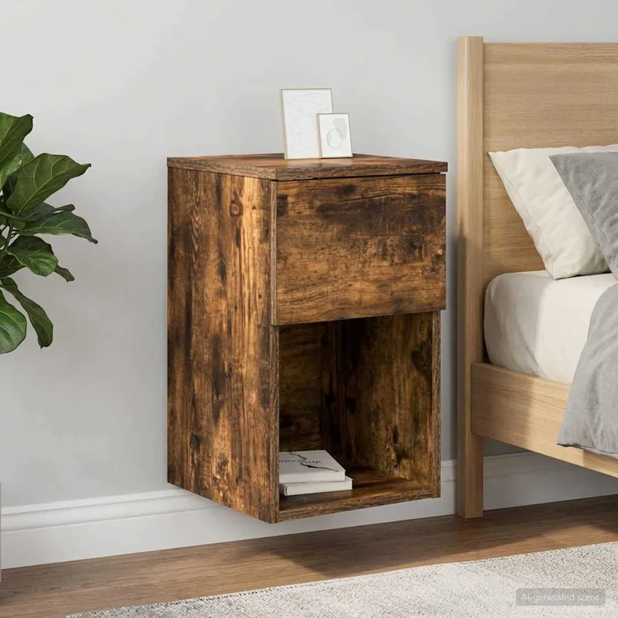 Armoire de lit 2 pcs Chêne fumé 29 x 31,5 x 49 cm - 4