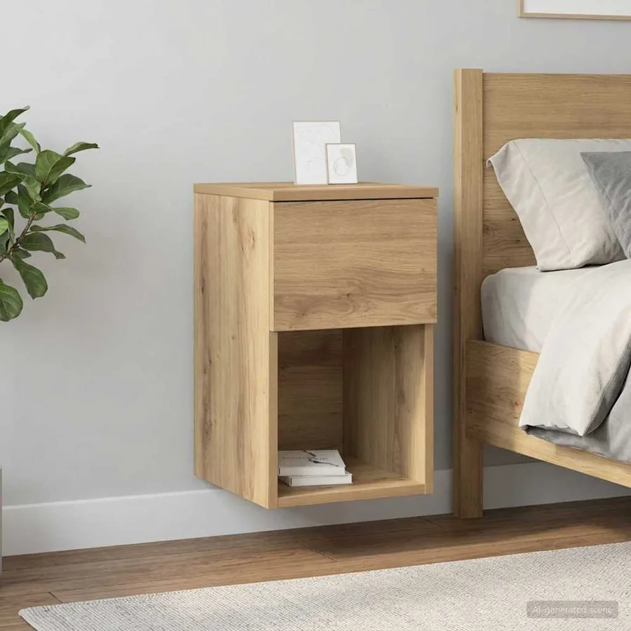 Armoire de lit 2 pc Chêne artisanal 29 x 31,5 x 49 cm