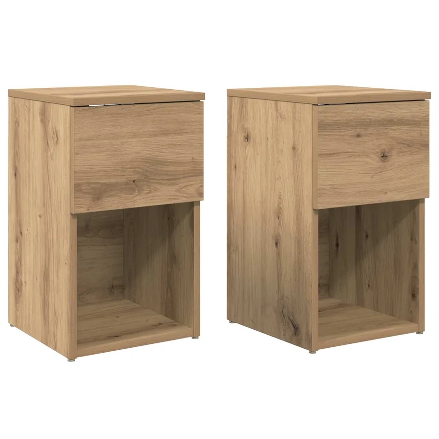 Armoire de lit 2 pc Chêne artisanal 29 x 31,5 x 49 cm - 2