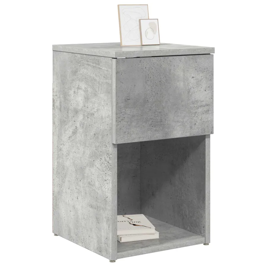 Armoire de lit 2 pcs Gris béton 29 x 31,5 x 49 cm - 3