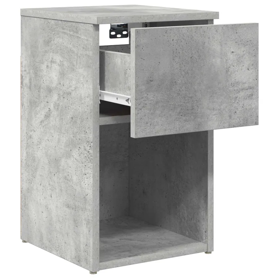 Armoire de lit 2 pcs Gris béton 29 x 31,5 x 49 cm - 6