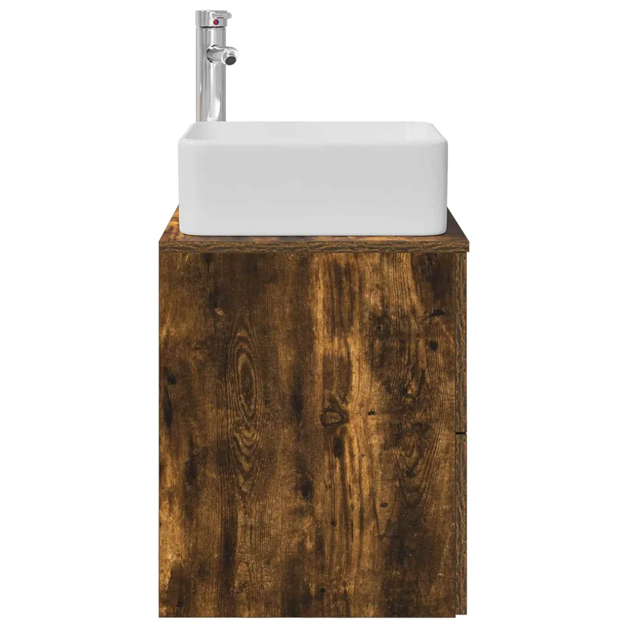Vanité de lavabo mural Chêne fumé 53 x 34,5 x 63 cm - 4