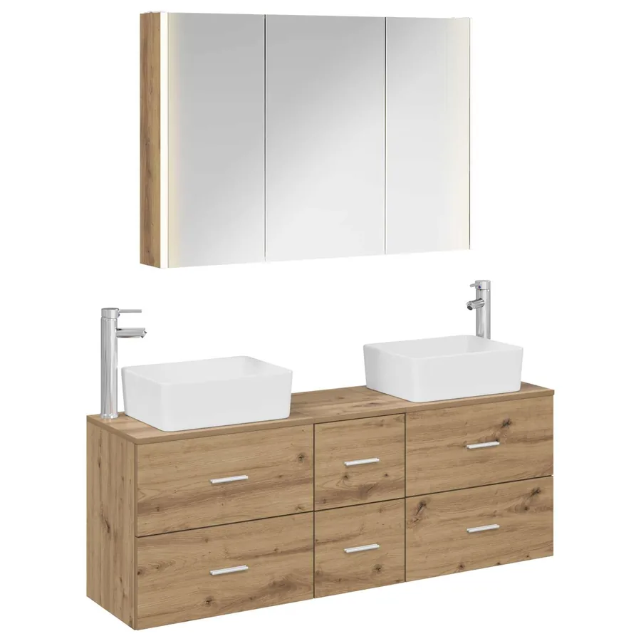 Ensemble de mobilier de salle de bain 4 pc Chêne artisanal - 2