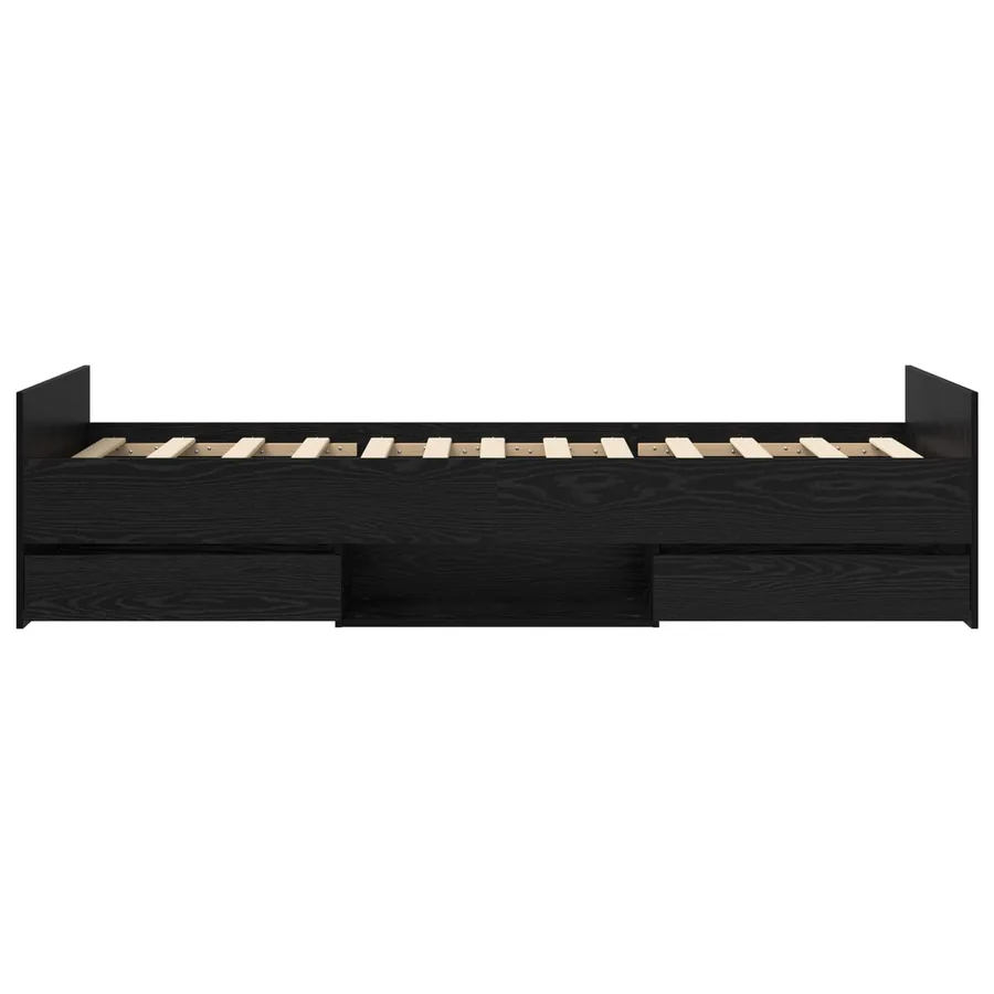 Cadre de lit avec rangement Chêne noir 80 x 200 cm - 4