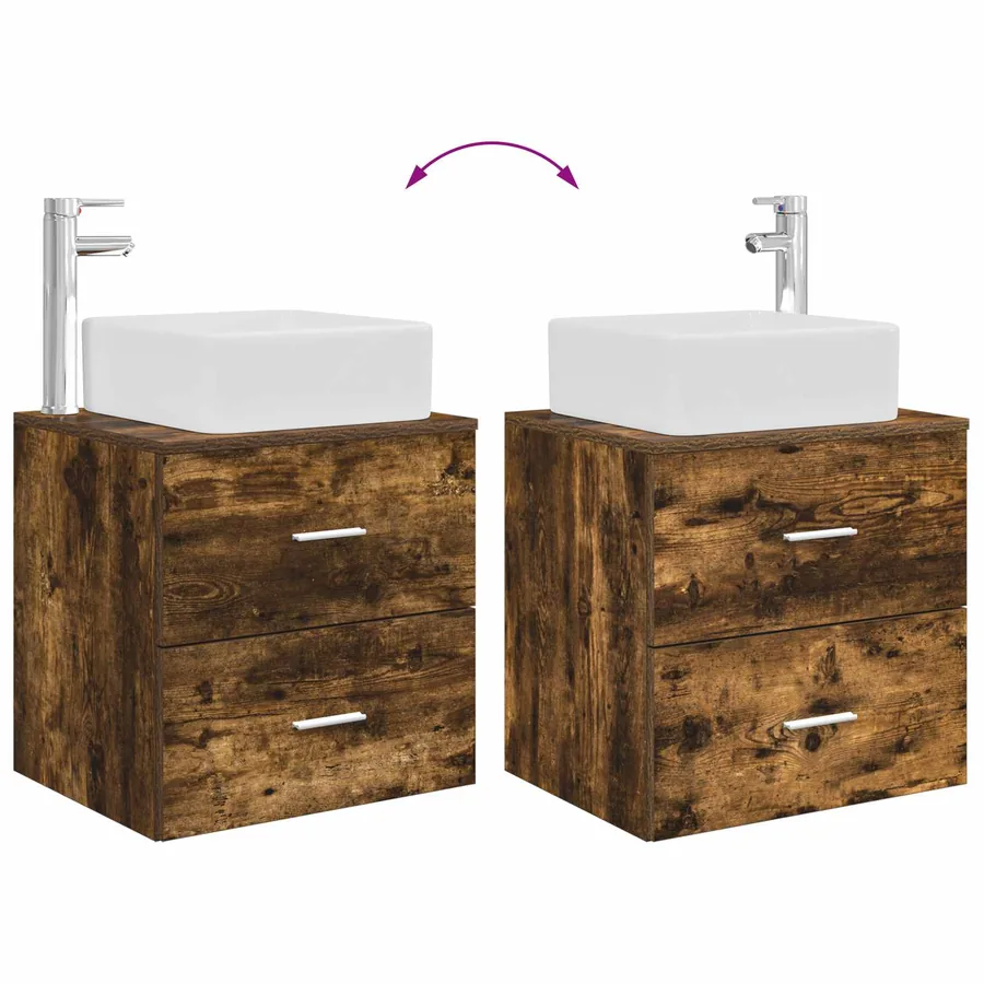 Ensemble de mobilier de salle de bain 5 pcs Chêne fumé - 13