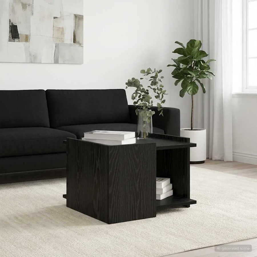 Table basse Chêne noir 50,5 x 50 x 33 cm Bois d'ingénierie