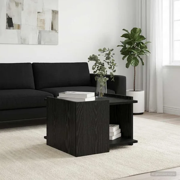 Table basse Chêne noir 50,5 x 50 x 33 cm Bois d'ingénierie