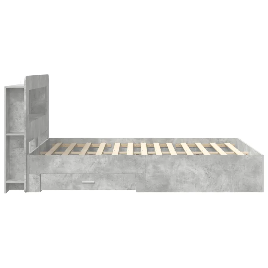 Cadre de lit avec rangement Gris béton 160 x 200 cm - 4