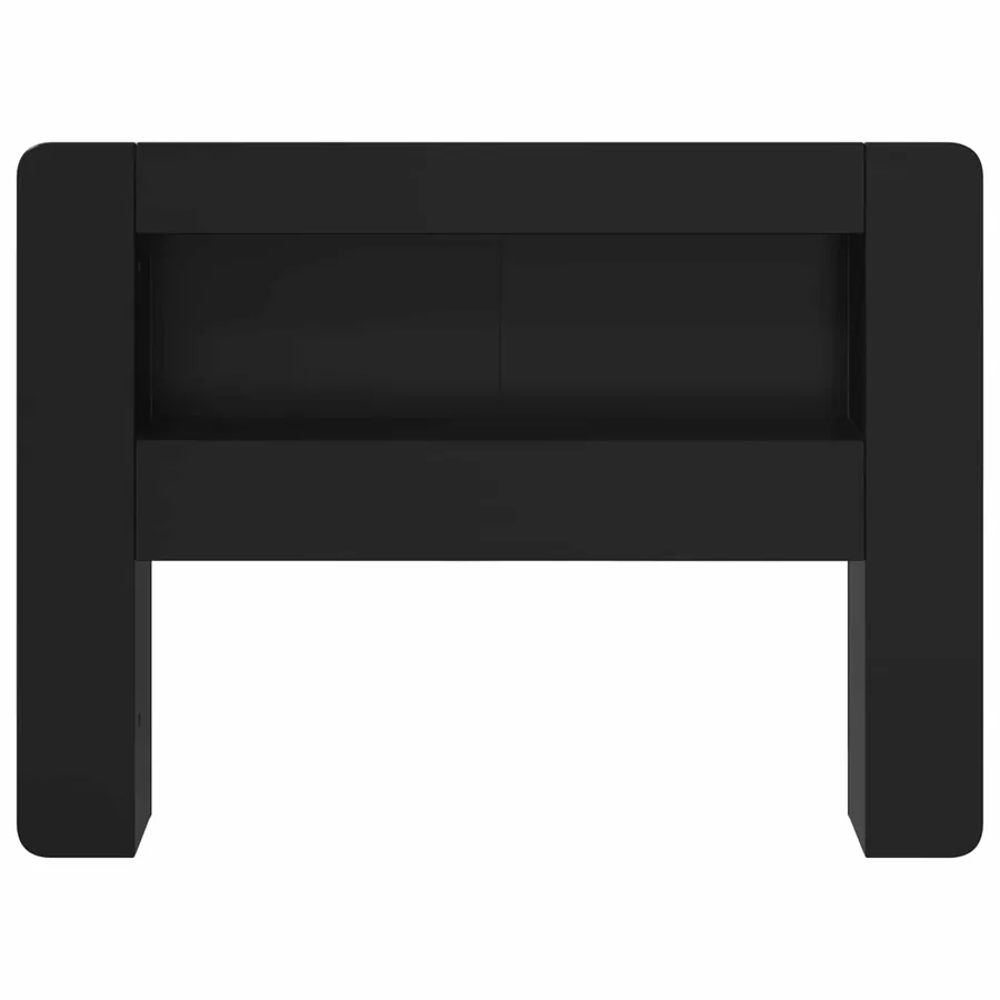 Cabinet de Tête de Lit avec stockage Noir Bois d’ingénierie - 5