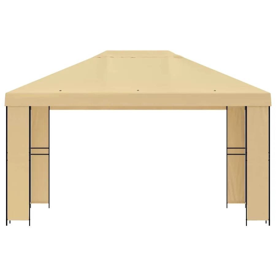 Pavillon 4 × 3 m Crème Polyester et Acier 190 gsm - 3